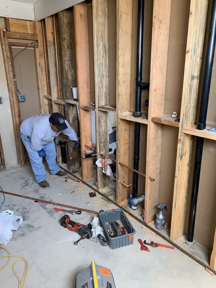 Commercial rough-in plumbing for Water Heater Replacement in Harford Square